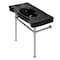 Fauceture VPB136K8ST Imperial Console Sink Basin W/Stainless Steel Leg, Blk/Nkl VPB136K8ST - alternate 1